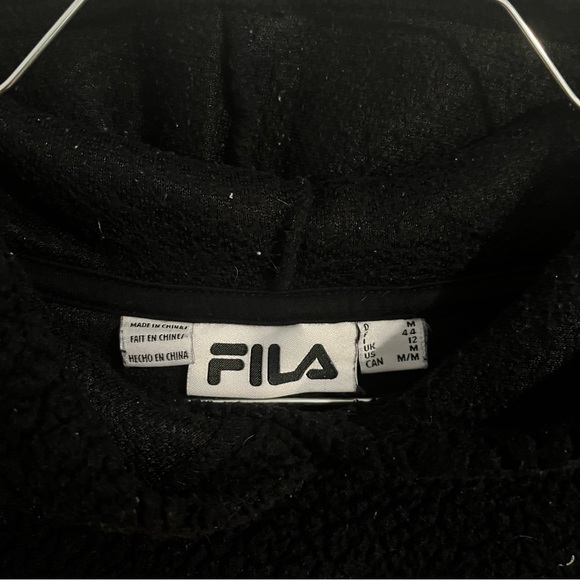 Fila |  black sherpa pullover hoodie - Picture 3 of 3